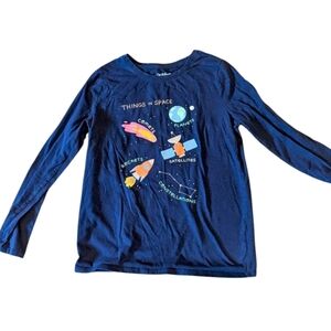 Cat & Jack‎ Navy Space-Themed Long Sleeve Tee
